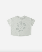 Load image into Gallery viewer, Light green t-shirt with shell patterns on a white background
