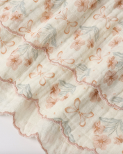 Load image into Gallery viewer, Floral patterned fabric with pink and green flowers on a white background
