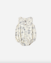 Load image into Gallery viewer, Floral-patterned baby romper on a white background
