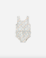 Load image into Gallery viewer, One-piece swimsuit with a pattern on a white background
