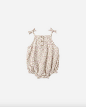 Load image into Gallery viewer, Floral baby romper on a white background
