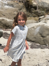 Load image into Gallery viewer, Heather Dress - Blue Plaid Seersucker
