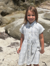 Load image into Gallery viewer, Heather Dress - Blue Plaid Seersucker
