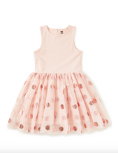 Load image into Gallery viewer, Pink dress with a polka dot skirt on a white background
