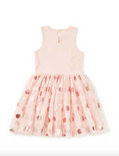 Load image into Gallery viewer, Pink dress with polka dot pattern on a white background
