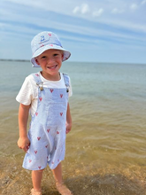 Load image into Gallery viewer, Galleon Buckle Overalls - Lobster Seersucker
