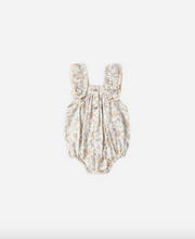 Load image into Gallery viewer, Floral baby romper on a white background
