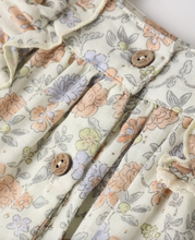 Load image into Gallery viewer, Floral fabric with buttons on a white background
