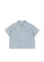Load image into Gallery viewer, Elliot SS Shirt GOTS - Trio Bleu Stripe
