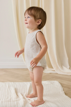 Load image into Gallery viewer, Organic Cotton Bentley Playsuit - Double Windowpane Check Pecan
