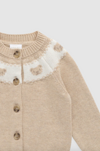 Load image into Gallery viewer, Beige knitted cardigan on a light gray background
