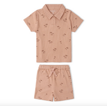 Load image into Gallery viewer, Children's pink pajama set with pattern on a white background
