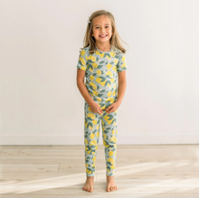 Load image into Gallery viewer, Print Short Sleeve Pajama Set - Spring Sky Lemonade
