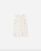 Load image into Gallery viewer, Ribbed Henley Romper - Dinos
