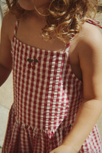 Load image into Gallery viewer, Isotta Dress GOTS - Raspberry Check
