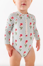 Load image into Gallery viewer, Rash Guard Swimsuit - Seaside Blooms
