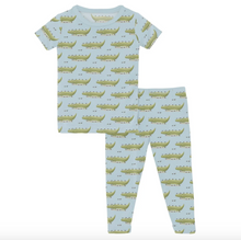 Load image into Gallery viewer, Print Short Sleeve Pajama Set - Spring Sky Croc &amp; Friends
