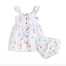 Load image into Gallery viewer, Sailboat Baby Dress + Bloomer (Organic) - Natural
