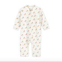 Load image into Gallery viewer, Horse Baby Zipper Jumpsuit (Organic) - Natural
