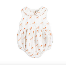 Load image into Gallery viewer, Horse Baby Bubble Romper + Headband (Organic) - Natural
