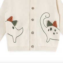 Load image into Gallery viewer, Dino 3D Embroidered Baby Knit Cardigan (Organic Cotton) - Natural
