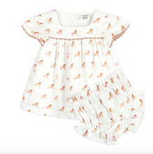 Load image into Gallery viewer, Horse Baby Dress + Bloomer (Organic) - Natural
