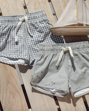 Load image into Gallery viewer, Boys Swim Short - Ocean Gingham
