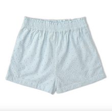 Load image into Gallery viewer, Organic Eyelet Flutter Top And Shorts Set - Light Blue Eyelet
