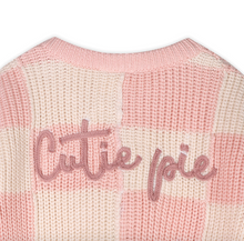 Load image into Gallery viewer, Cutie Pie Checkered Slouchy Knit Baby Pullover (Organic) - Rosewood Pink
