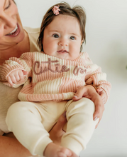 Load image into Gallery viewer, Cutie Pie Checkered Slouchy Knit Baby Pullover (Organic) - Rosewood Pink

