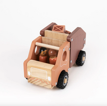 Load image into Gallery viewer, Wooden toy truck with a white background

