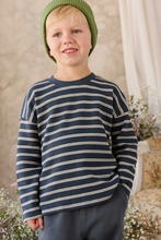 Load image into Gallery viewer, Organic Cotton Waffle Leith Long Sleeve - Dreamer Stripe Captain
