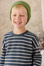 Load image into Gallery viewer, Organic Cotton Waffle Leith Long Sleeve - Dreamer Stripe Captain
