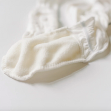 Load image into Gallery viewer, Print Layette Ruffle Footie With 2 Way Zipper - Natural Hippo
