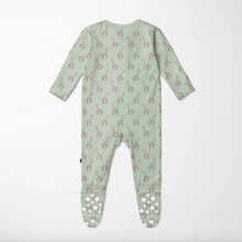 Load image into Gallery viewer, Print Footie With 2 Way Zipper - Aloe Giraffe
