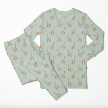 Load image into Gallery viewer, Print Long Sleeve Pajama Set - Aloe Giraffe
