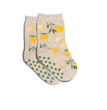 Load image into Gallery viewer, Kids Socks That Plant Trees Beige Lemons
