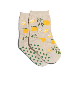 Kids Socks That Plant Trees Beige Lemons