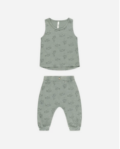 Tank + Slouch Pant Set - Sharks