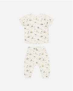 Tee + Slouch Pant Set Nautical