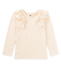 Load image into Gallery viewer, Long Sleeve Lace Trim Top - Oatmeal Heather
