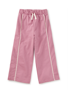 Lace Trim Track Pants - Hydrangea