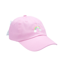 Load image into Gallery viewer, Rainbow Sparkle Bow Baseball Hat Pink
