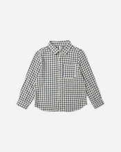 Load image into Gallery viewer, Collared Long Sleeve Shirt Navy Check
