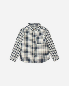 Collared Long Sleeve Shirt Navy Check