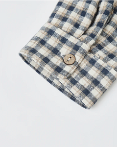Collared Long Sleeve Shirt Navy Check