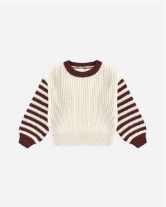 Aspen Sweater Burgandy Stripe