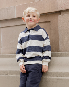 Rugby Polo Navy Stripe