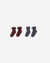 Load image into Gallery viewer, Lace Trim Socks, 2-Pack | Burgundy, Navy
