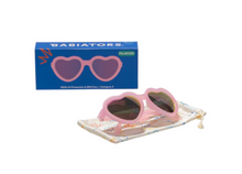 Load image into Gallery viewer, Frosted Pink Heart Sunglasses With Mirrored Lens
